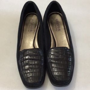 Aravon Black Slip on Shoes